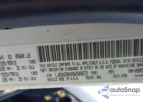 2009 Jeep Liberty Sport из США, поврежденный, VIN 1J8GN28K09W509672